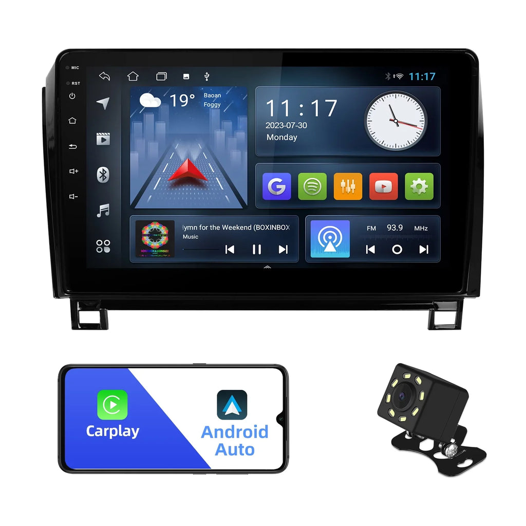 2+32G 10.1 inches Android 10 Double Din Car Stereo for  Tundra 2007-2013 & Sequoia 2008-2018 IPS Touchscreen Screen Car Radio with Carplay & Android Auto Support Backup Camera GPS Navi FM BT