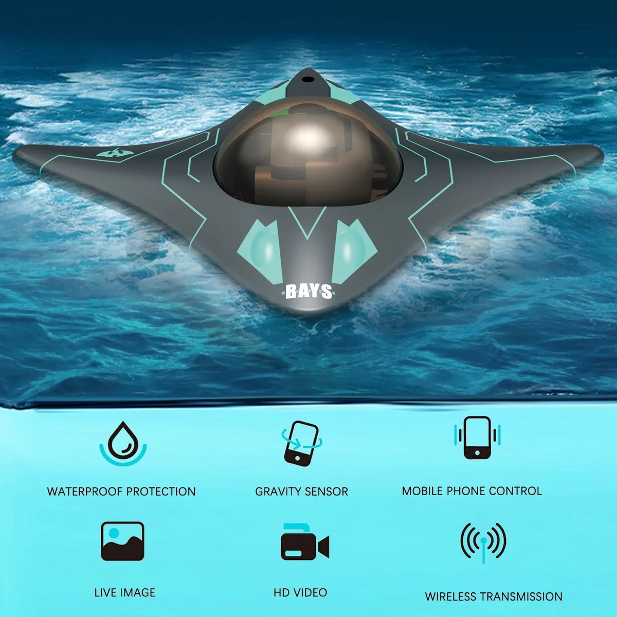 Anself WiFi Remote Control vessel with Underwater Camera Black