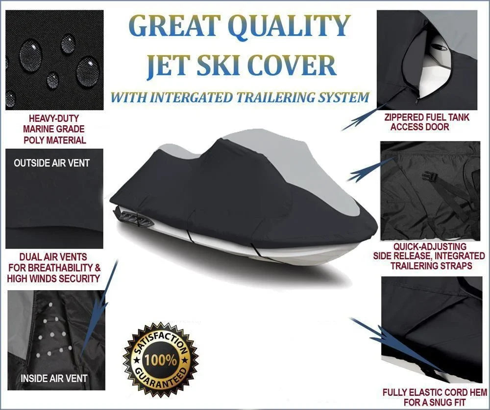 SUPER HEAVY-DUTY TOP OF THE LINE JETSKI shield matching for Yamaha Wave Runner XLT800 2002-2004 Jet Ski PWC shield Black/Grey