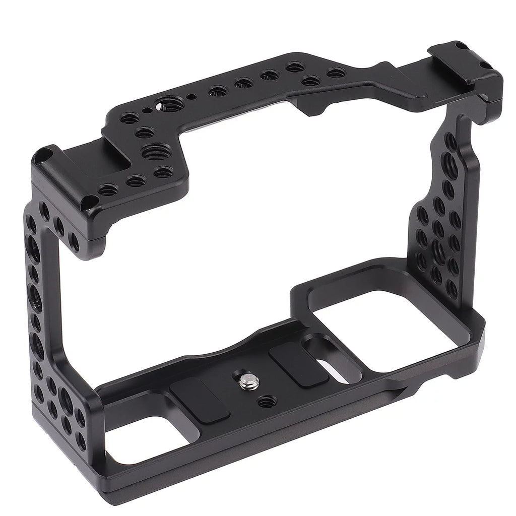 Htovila Camera Cage Aluminum Alloy Video Cage Replacement for  A7M3 A7R3 A9 Mirrorless Camera with Cold Shoe Mount 1/4 Inch & 3/8 Inch Screw Holes