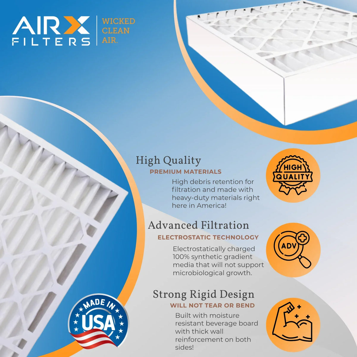 20x20x5 Air Filter MERV 11 Comparable to MPR 1000, MPR 1200 & FPR 7 appropriate with Skuttle 000-0448-003 Premium USA Made 20x20x5 Furnace Filter 2 Pack by AIRX FILTERS WICKED CLEAN AIR.