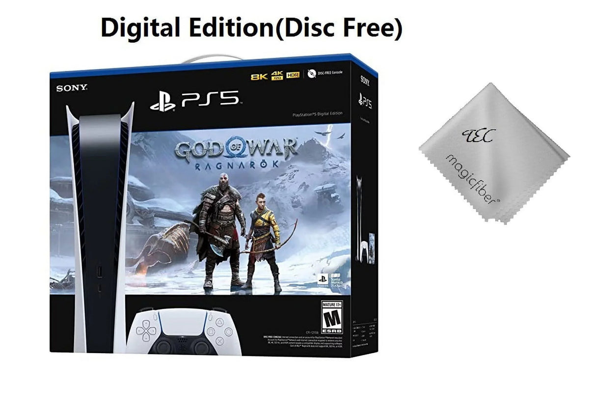 TEC  PlayStation_PS5 Video Game Console (Digital Edition) with God of War (GOW) Ragnarök Bundle -PlayStation - 5