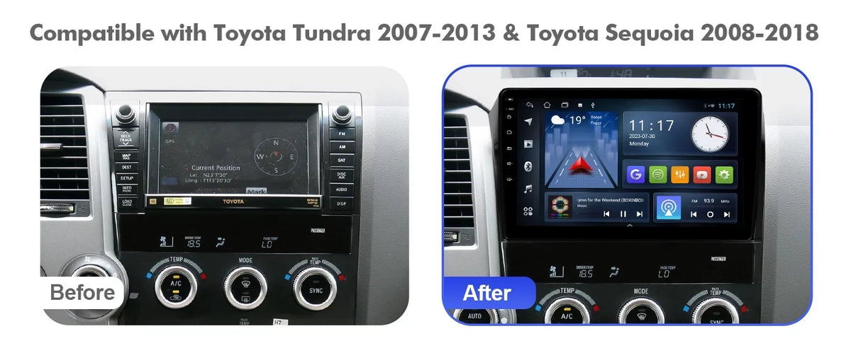 2+32G 10.1 inches Android 10 Double Din Car Stereo for  Tundra 2007-2013 & Sequoia 2008-2018 IPS Touchscreen Screen Car Radio with Carplay & Android Auto Support Backup Camera GPS Navi FM BT