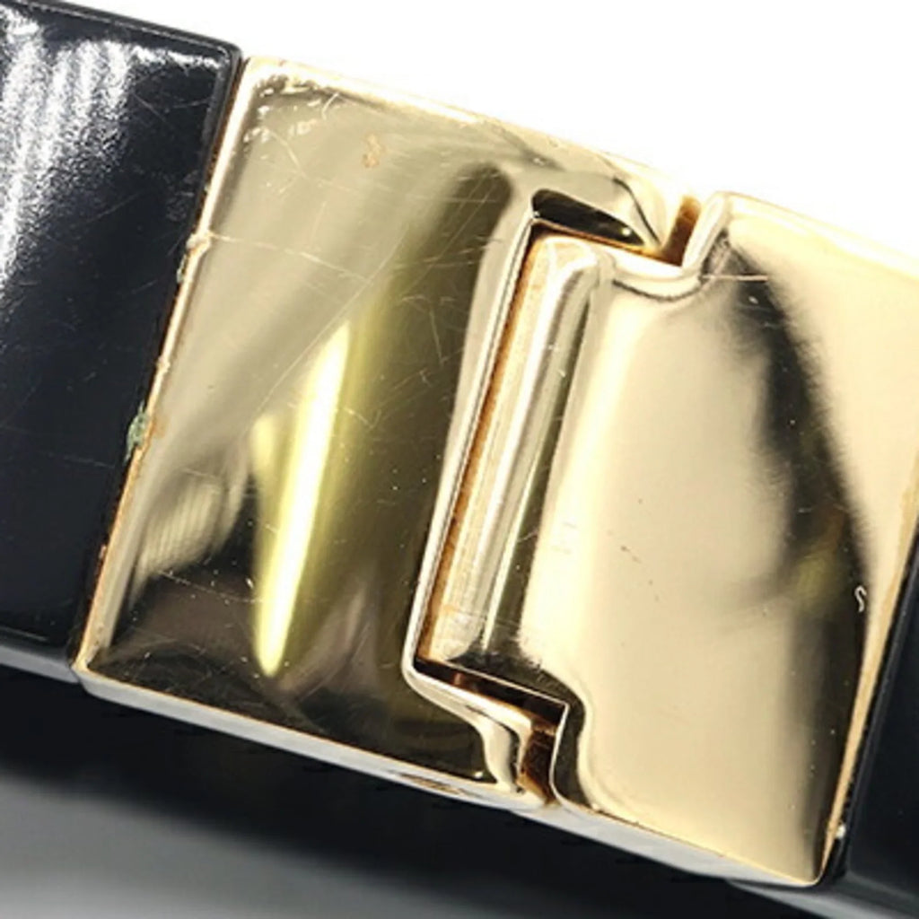 Pre-Owned Miu Miu Miu Bangle Bracelet 5IB448 Black White Plex Metal Women's MIUMIU (Good)