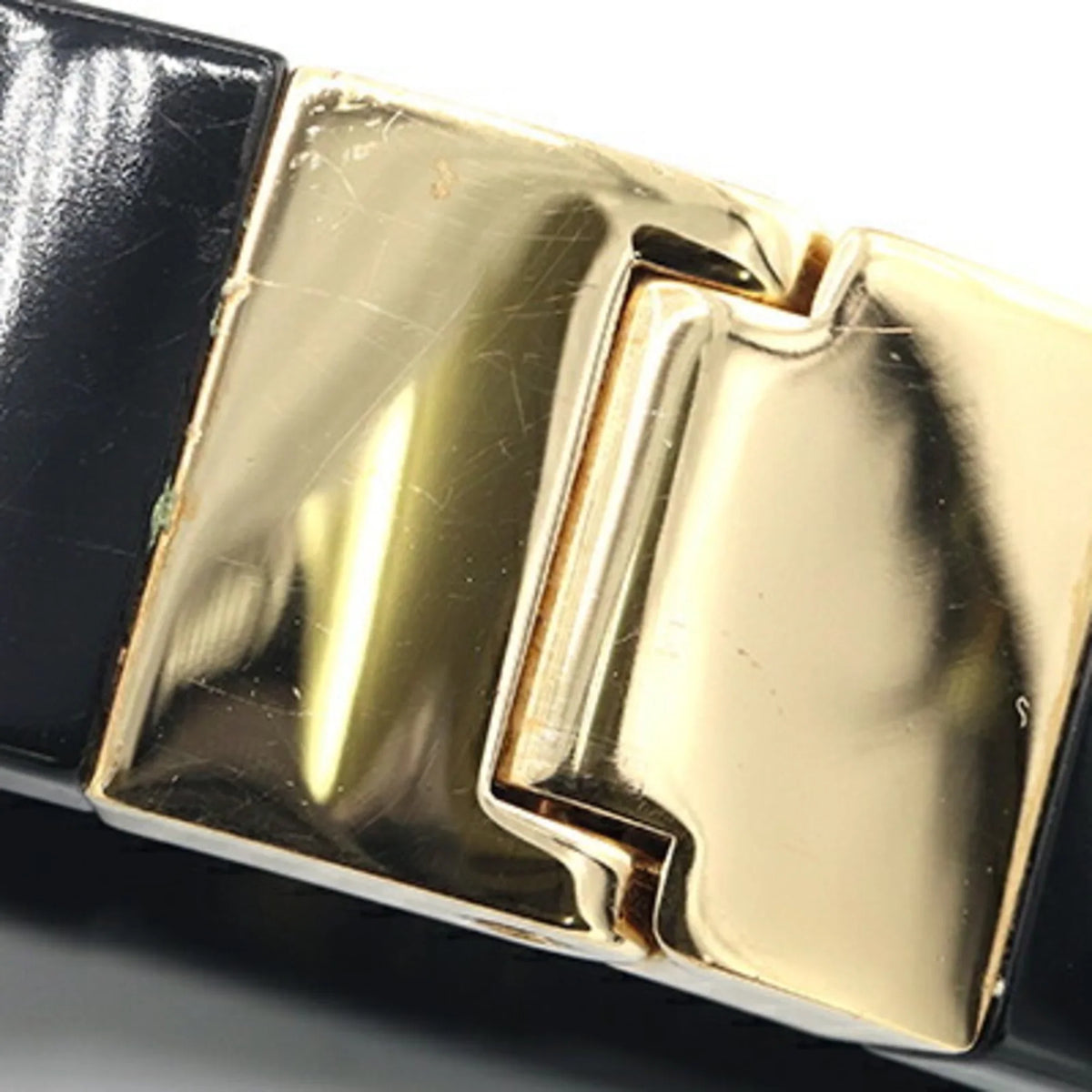 Pre-Owned Miu Miu Miu Bangle Bracelet 5IB448 Black White Plex Metal Women's MIUMIU (Good)