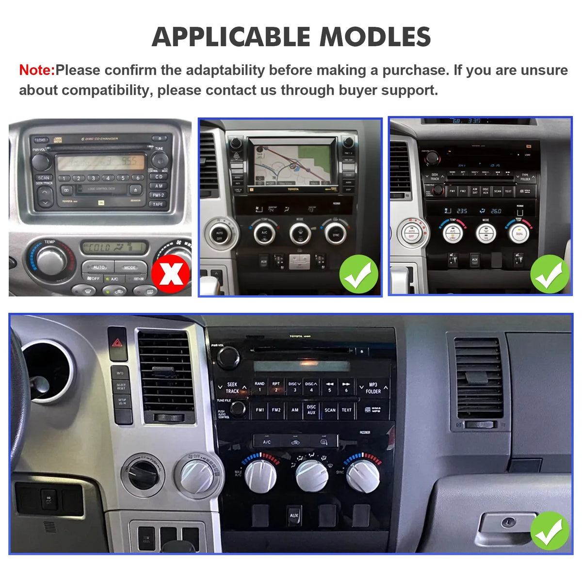 2+32G 10.1 inches Android 10 Double Din Car Stereo for  Tundra 2007-2013 & Sequoia 2008-2018 IPS Touchscreen Screen Car Radio with Carplay & Android Auto Support Backup Camera GPS Navi FM BT