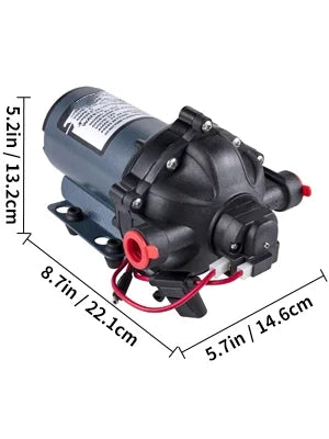 BENTISM RV aqua Pump 5.3 GPM 5.5 Gallons Per Minute 12V moisture Pump Automatic 70 PSI Diaphragm Pump with 25 Foot Coiled Hose Washdown Pumps for Boats Caravan Rv Marine Yacht