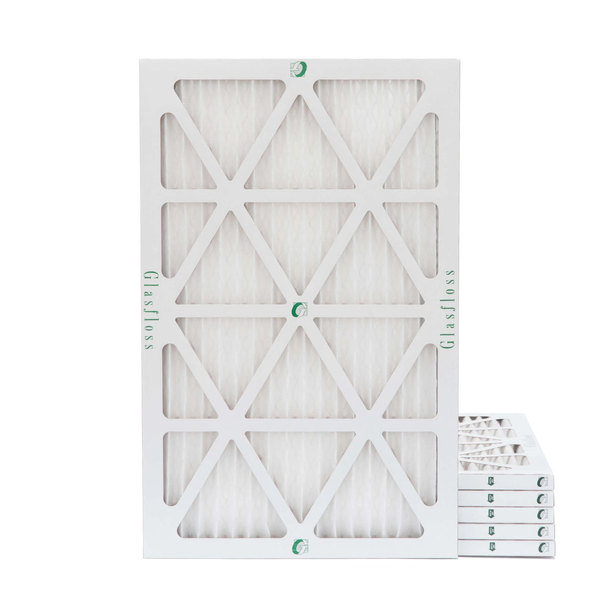 Actual Size: 11-1/2 x 24-1/2 x 7/9. 6 Pack of 12x25x1 MERV 13 Pleated Air Filters by Glasfloss
