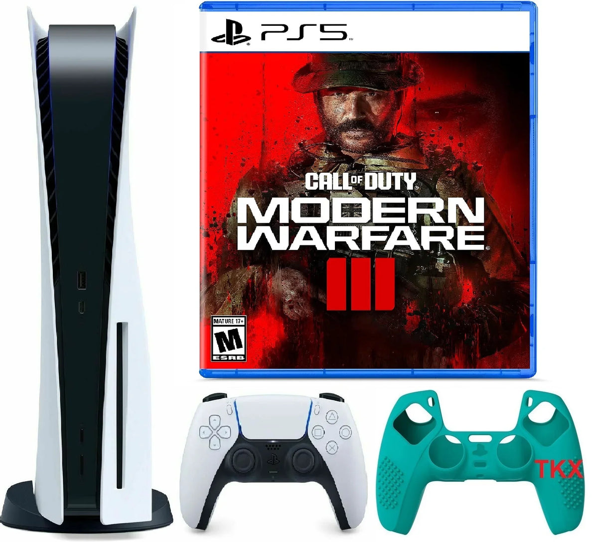 2023 Newest PlayStation_PS5 Gaming Console Disc Version Bundle with  Call of Duty Modern Warfare III / Silicone Controller wrap Skin
