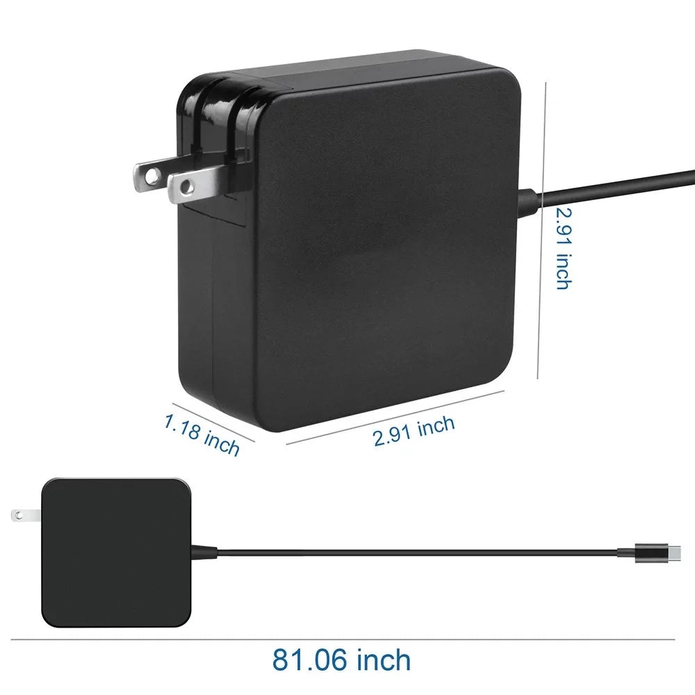 Aprelco Black 65W USB Type-C AC Charger appropriate with  Chromebook X2 :12-F040DX 12-F014DX 12-F015NR
