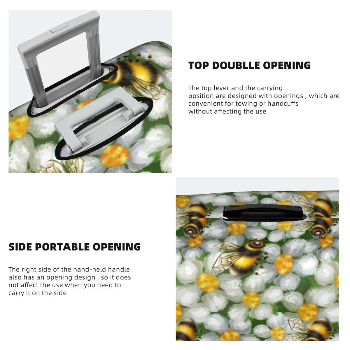 Kll Bees And Flower Luggage protector Suitcase shield Suitcase Protector-