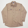 Flame impervious 100% Cotton Twill Men's FR Uniform Shirt, Khaki, Size Regular, 5X-Large (1 Unit). Lapco FR 8.7 Cal 7 oz