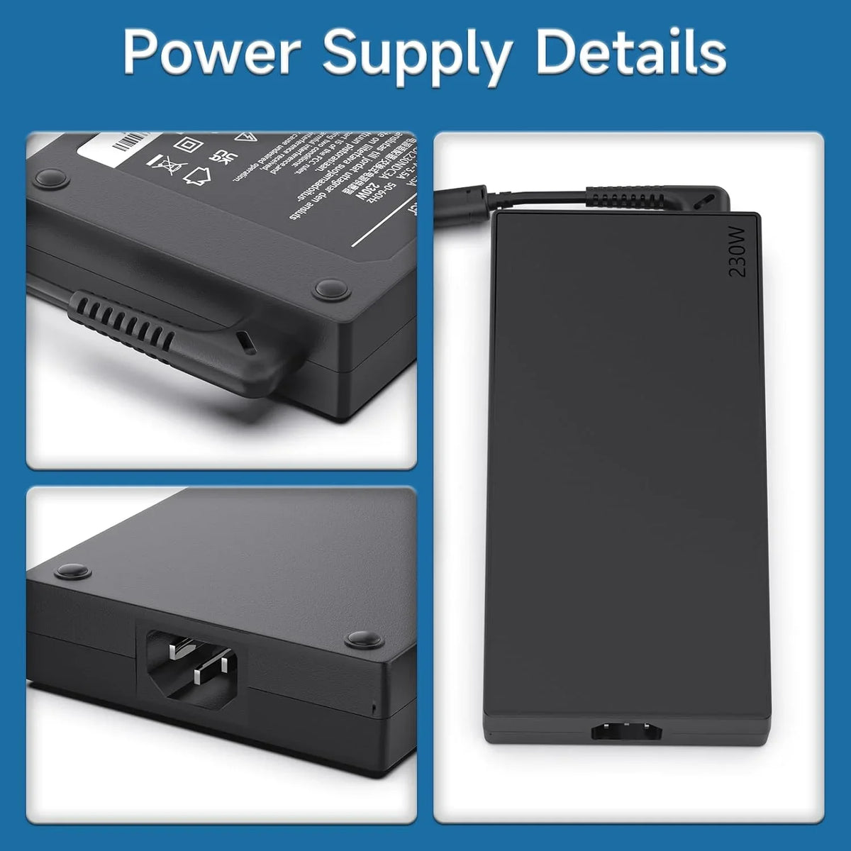 20V 11.5A 230w AC Adapter for  Legion Y7000 Y7000P Y9000K Y520 Y520-15 R720 Y92, PN: ADL230NLC3A 01FR046