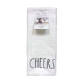 Rae Dunn Christmas Kitchen Towels Set of 2 White CHEERS - BON APPETIT  Black LL Letter