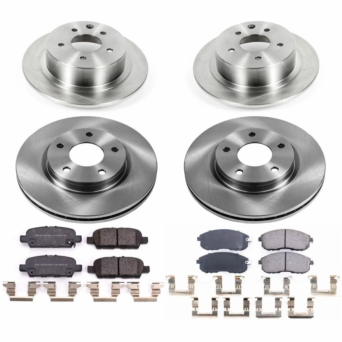 Power Stop Front and Rear Stock Replacement Brake Pad and Rotor Kit KOE8359 Fits 2019 Nissan Sentra