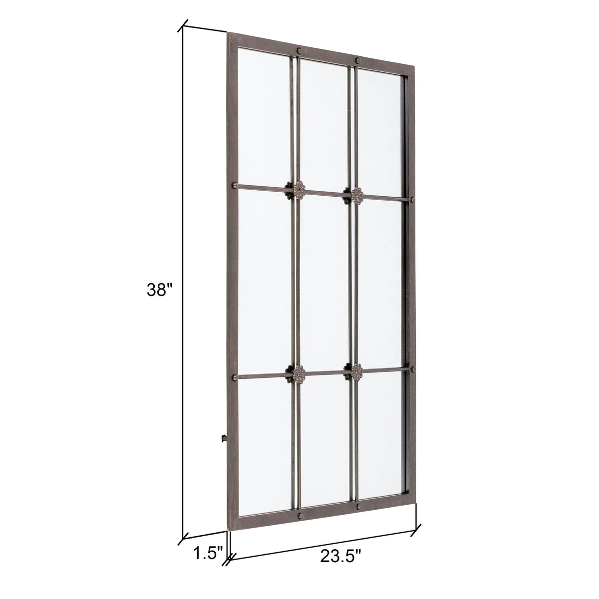 Aspire Home Accents Kinslee Window Pane Wall Mirror - 23.5W x 38H in.