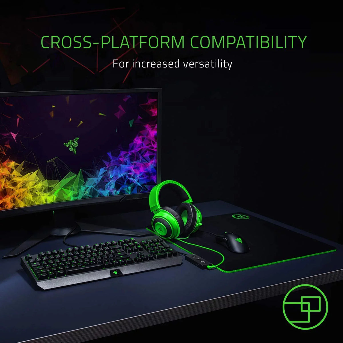 Kraken Tournament Edition: THX Spatial Audio - Full Audio Control - Cooling Gel-Infused Ear Cushions - Gaming Headset Works with PC, PS4, Xbox One, Switch, Mobile Devices - Green