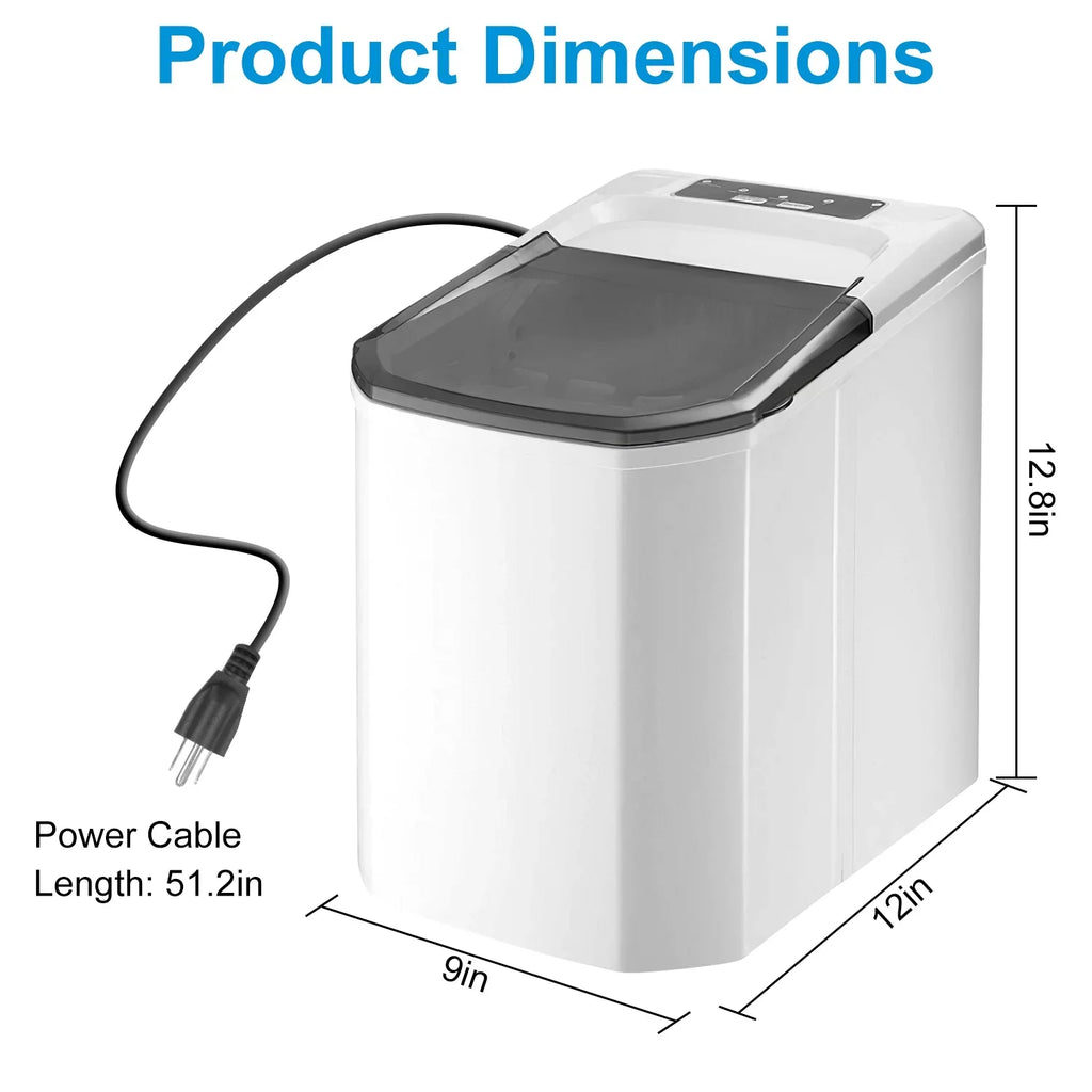 Countertop Ice Maker, iMounTEK Electric Ice Making Machine 6 Mins 9 S/L Bullet Ice, Max 33LBS/24Hrs, Portable Ice Maker with Self-Cleaning, Ice Scoop, and Basket, for Home/Kitchen/Office/Party/Bar/RV