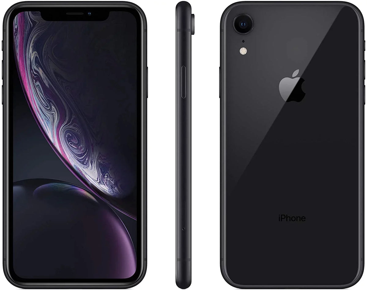 Restored  iPhone XR A1984 (Fully Unlocked) 64GB Black w/ Fast Car Charger (Refurbished)