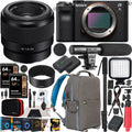 a7C Mirrorless Full Frame Camera Body with  FE 50mm F1.8 Full-frame Lens SEL50F18F Black ILCE7C/B Bundle with Deco Gear Photography Backpack Case , Software and Accessories