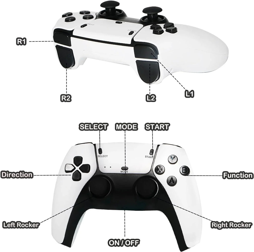Wireless Retro Game Console, Plug and Play Video Game Stick Built in 20000+ Games,23 Classic Emulators, 4K High Definition HD Output for TV with Dual 2.4G Wireless Controllers