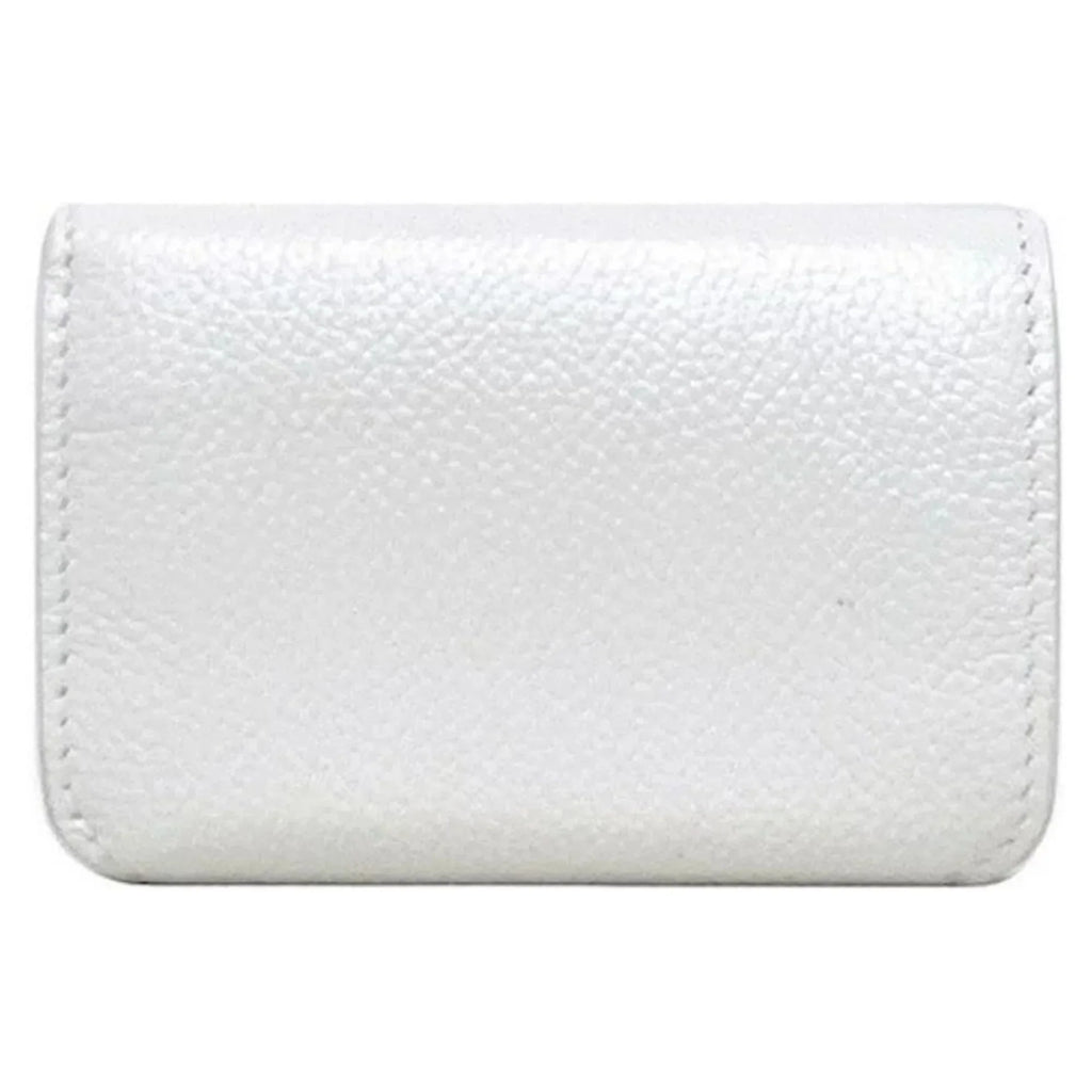 Balenciaga Everyday White Leather Logo Mini Trifold Wallet 593813