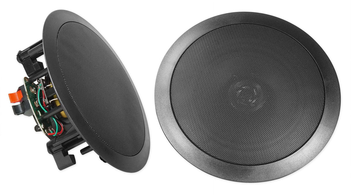 Rockville ROCK MATRIX Multi Room Home Receiver+6) Ceiling+2) Black Wall Speakers