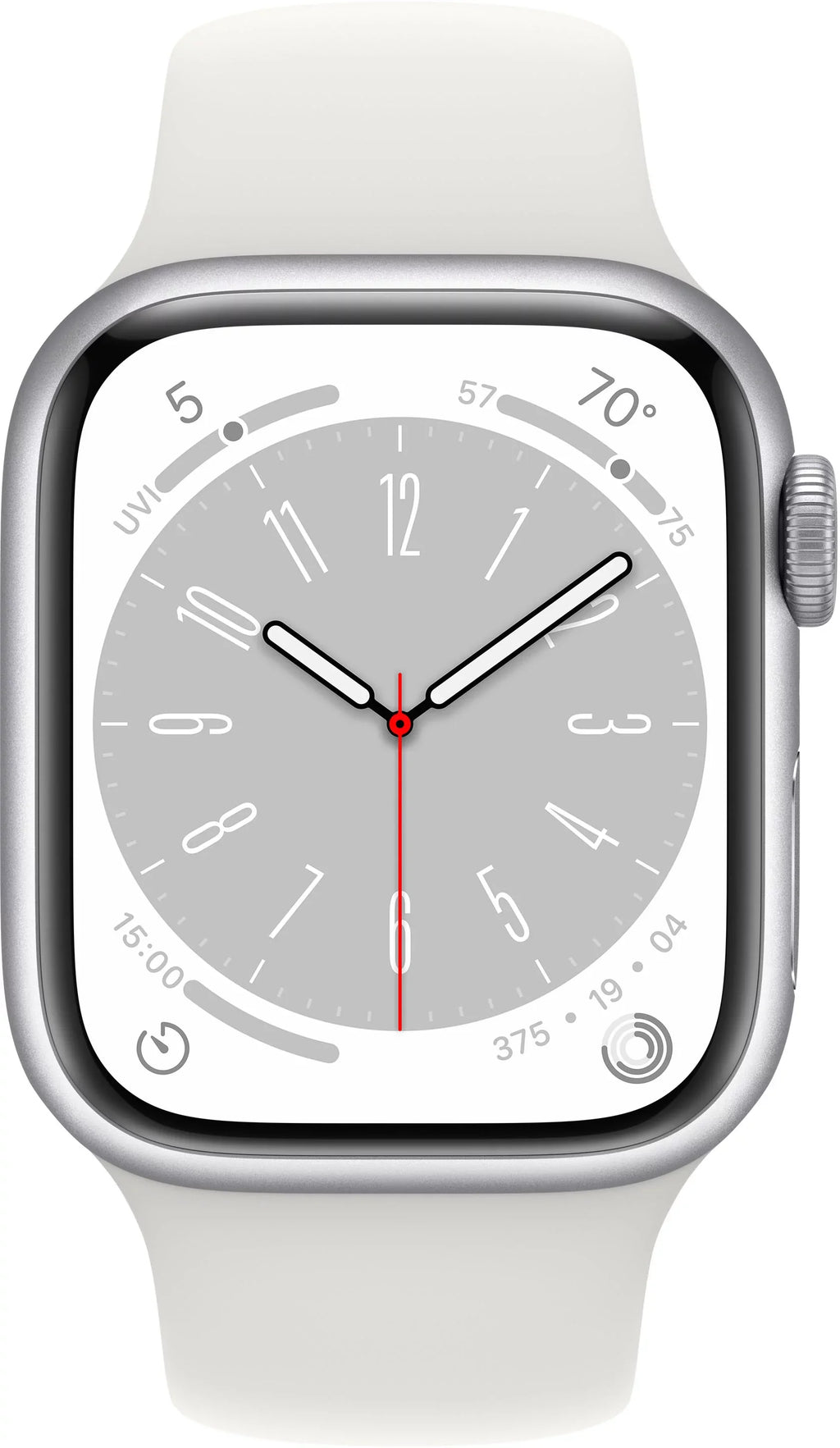 Restored  Watch Gen 8 Series 8 41mm Silver Aluminum - White Sport Band MP6M3LL/A (Refurbished)
