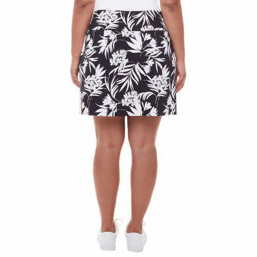 Womens Printed Skort,Black Print,Medium. & Co. S.C