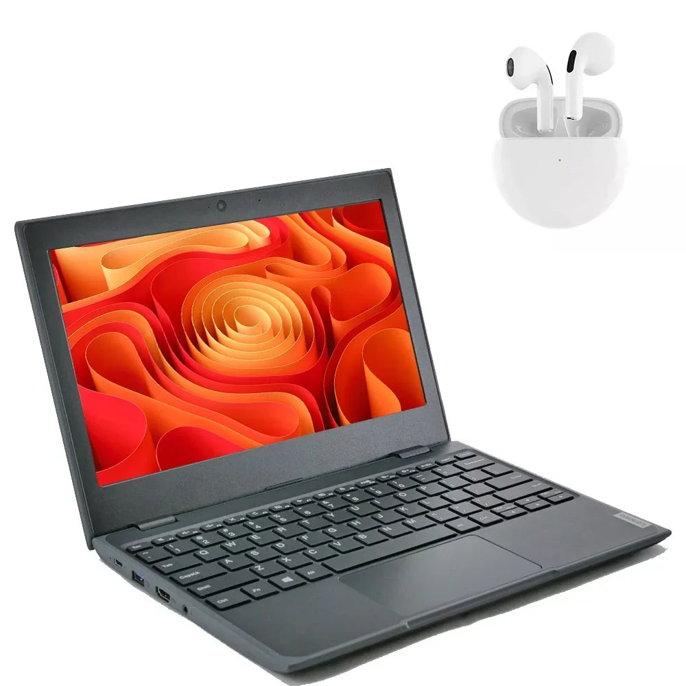 PreOwned  100e Laptop 11.6"  Processor 4GB RAM 64GB SSD Windows 10 Pro with Wireless Earbuds (scratch and dent)