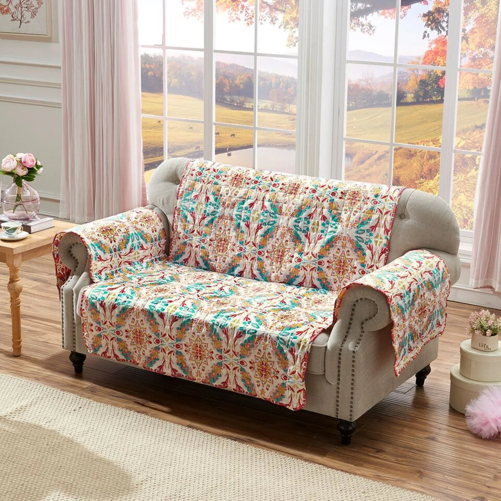 Greenland Home Fashion Joannas High premium Reversible Deluxe Furniture Protector - Loveseat, Multi 103x76"