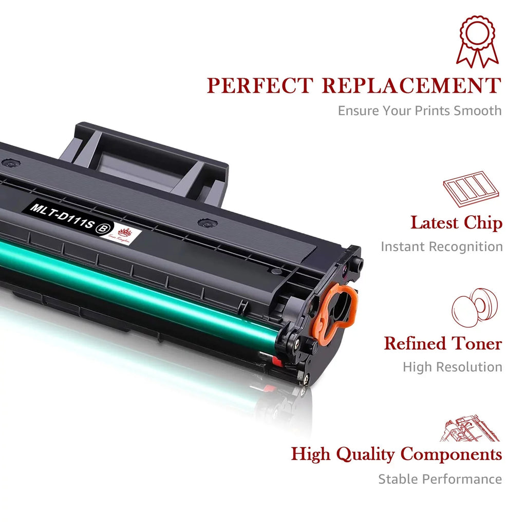 Tonerkingdom 2-Pack suitable Toner Cartridge Replacement With Chip for  MLT-D111S Xpress SL-M2020 M2020W M2022W M2024 M2070W M2070F M2070FW M2026W Printer Ink (Black)