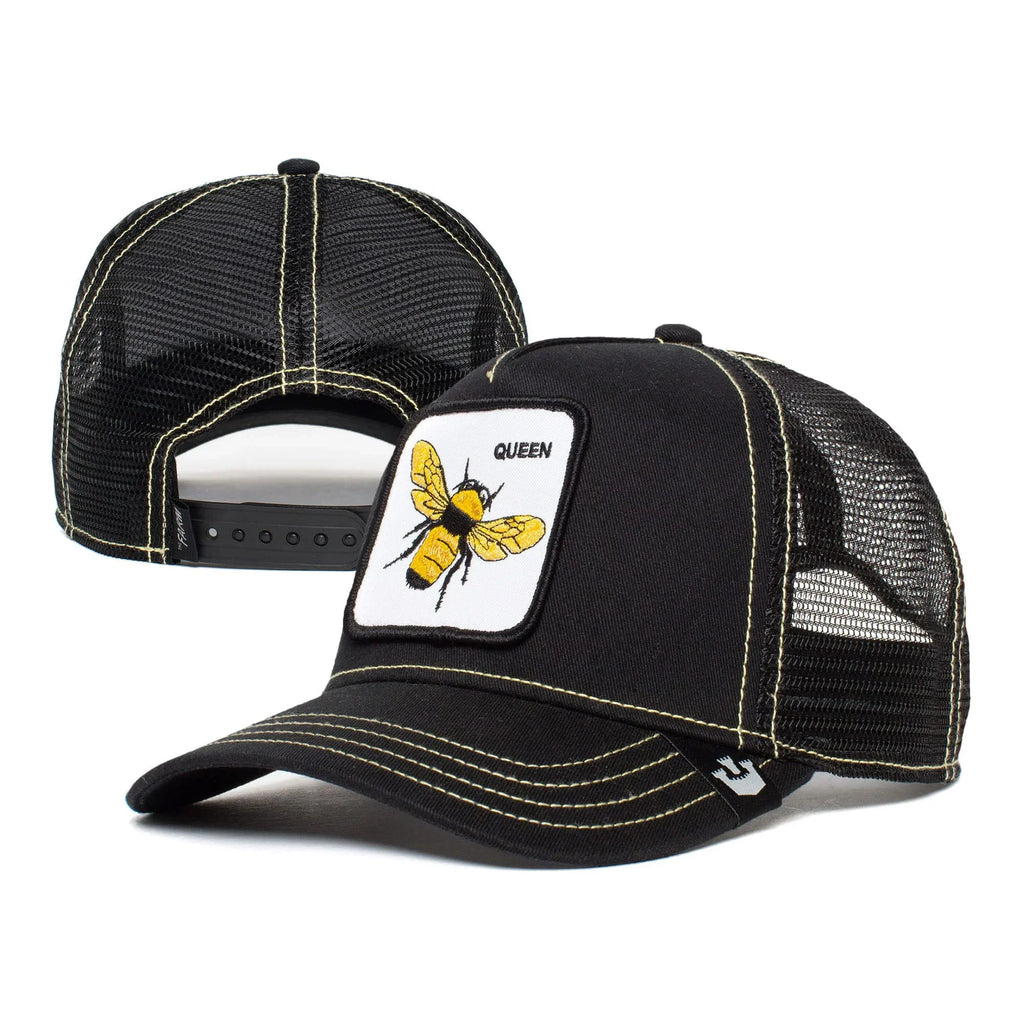 The Farm Unisex Original Adjustable Snapback Trucker Hat, Black (Queen Bee), One Size. Goorin Bros