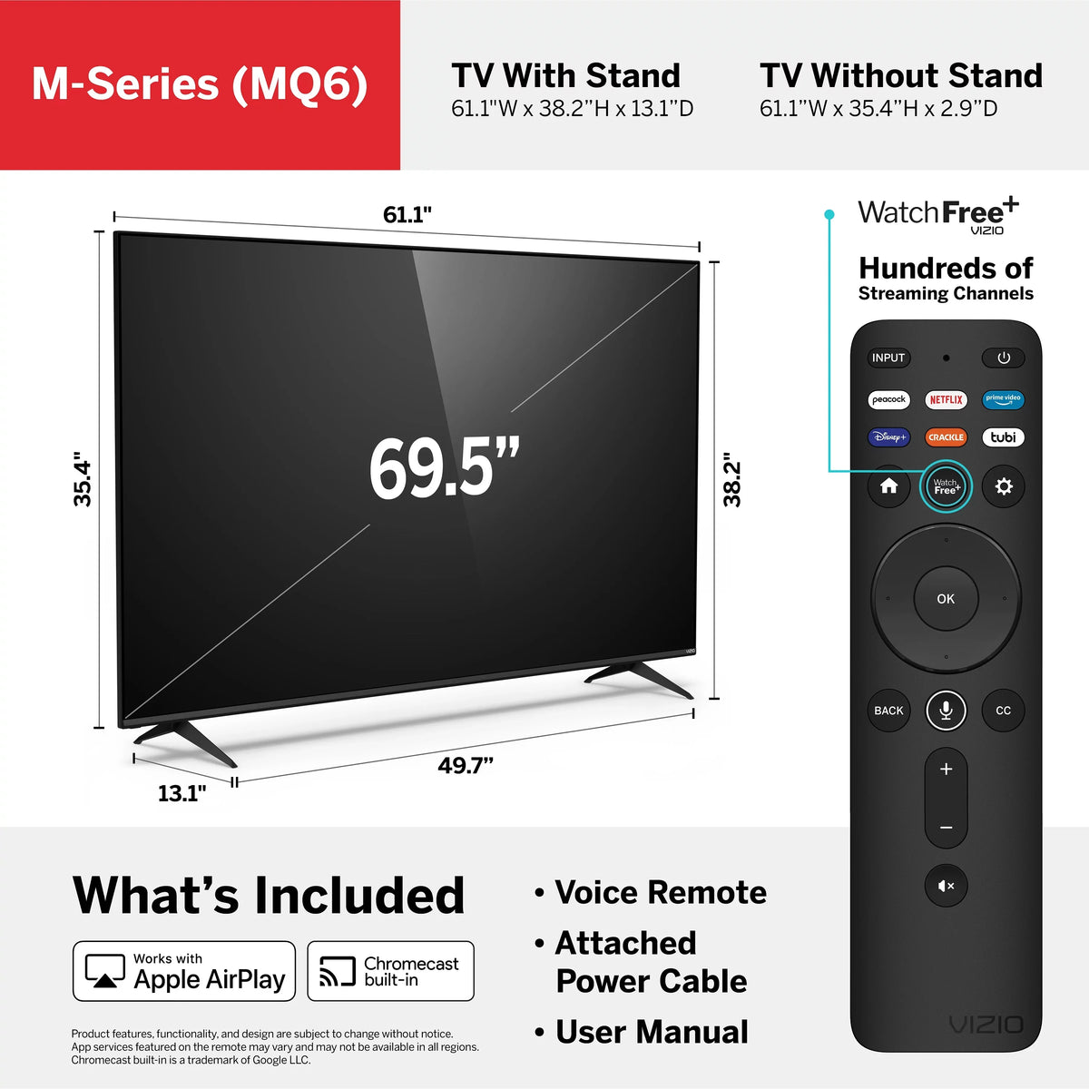 VIZIO 70" Class M6 Series 4K QLED HDR Smart TV M70Q6-J03