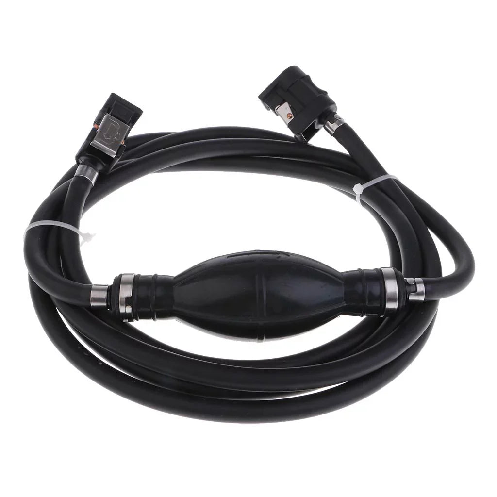 craft Motor Fuel Line Hose with Connector And Primer Bulb Outboard Motors - Black, 6.5x11mm