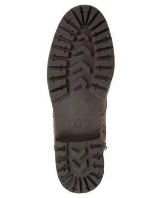 UGG Womens Gray Lace Up Textured Waterproof Embossed Logo Lug Sole Padded Kilmer Ii Round Toe Block Heel Zip-Up Leather Boots 7