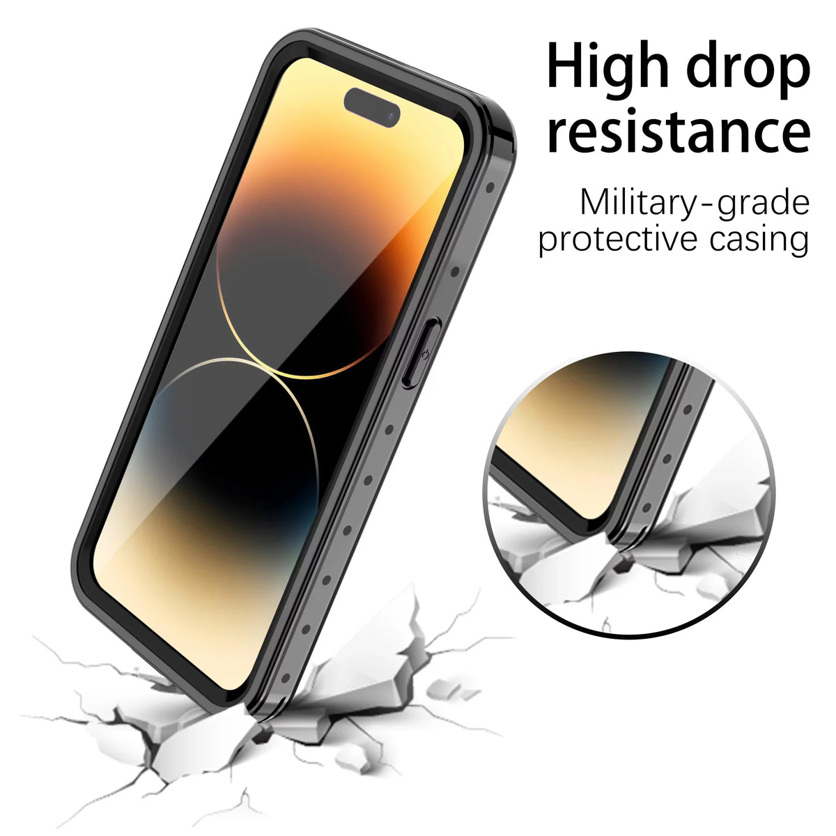 SaniMore for iPhone 14 Pro Max 6.7" 2022 Case with Built-in Screen Protector Dustproof Strong Drop protected Full Body Protective Waterproof wrap for iPhone 14 Por Max 6.7 2022, Clear