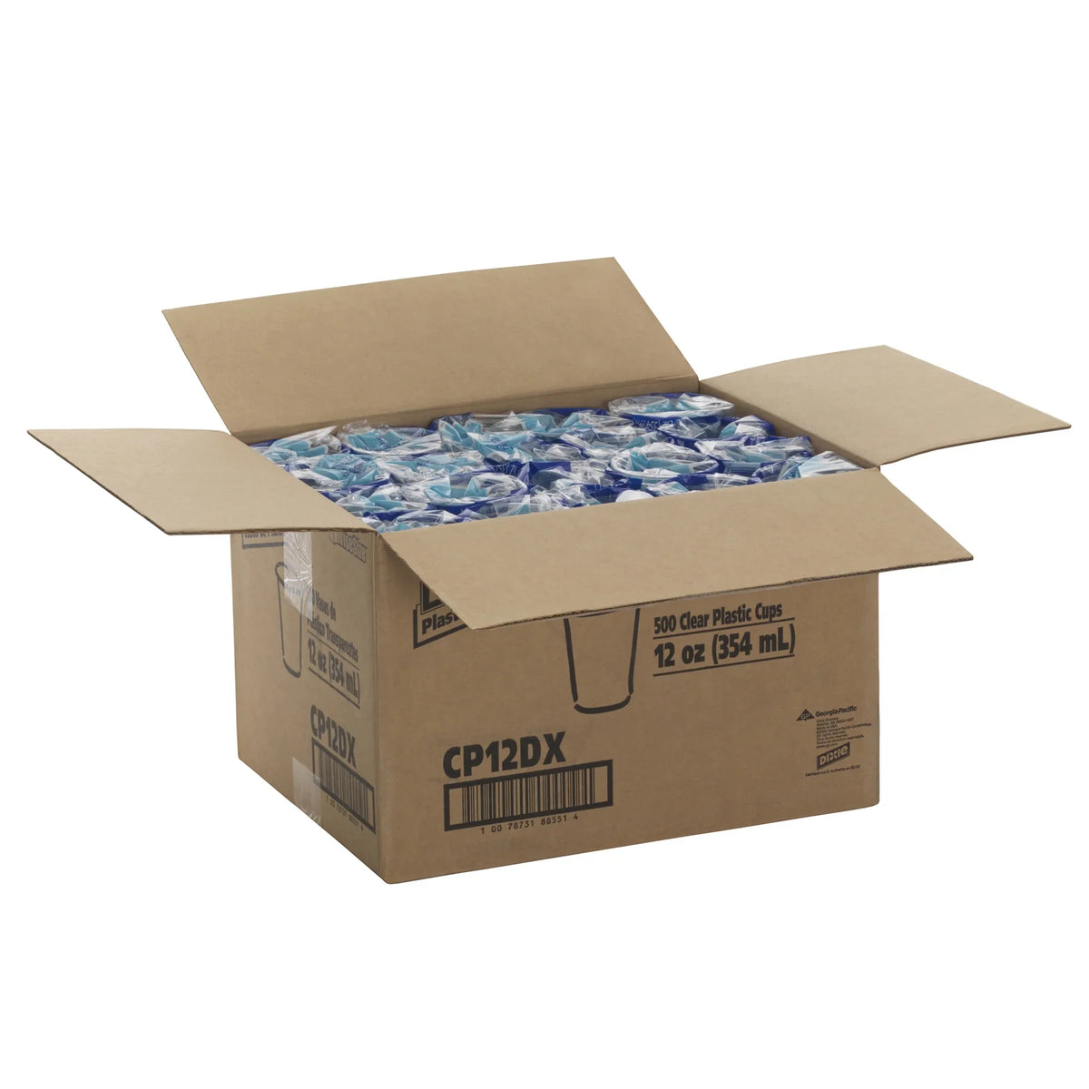 Plastic Cold Cups by GP PRO (Georgia-Pacific), Clear, 20 Sleeves of 25 Cups (500 Cups Total). Dixie® (CP12DX) 12 oz