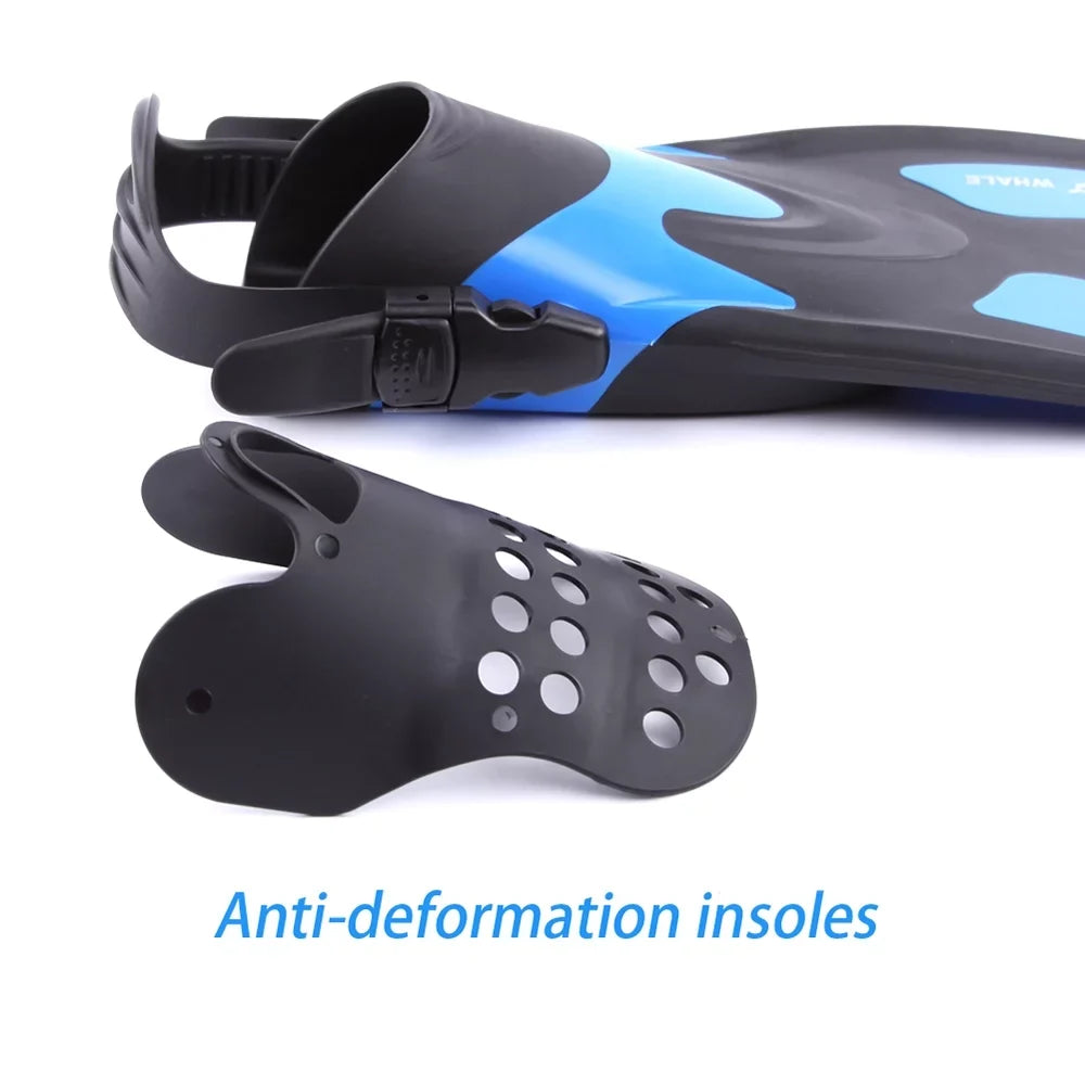 WHALE Adjustable Heel Swim Fins Perfect for Snorkeling and moisture