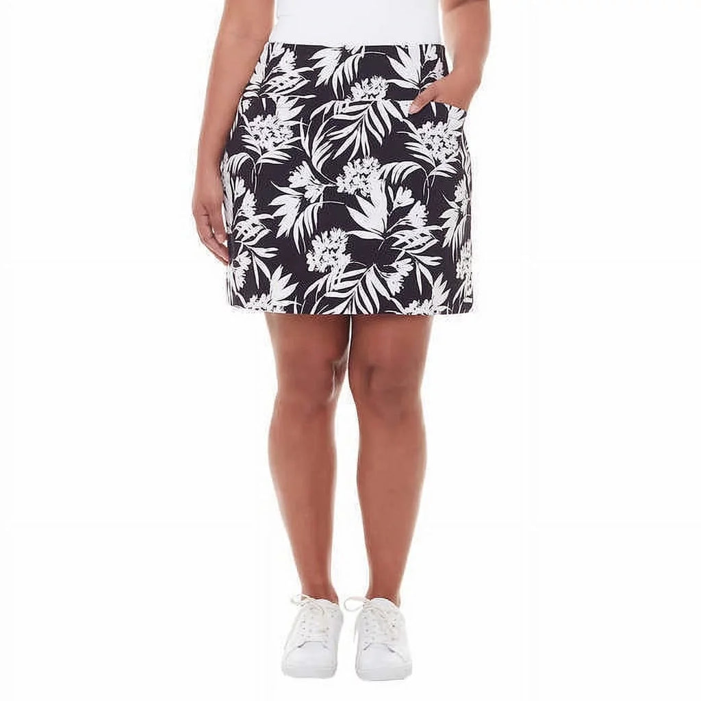 Womens Printed Skort,Black Print,Medium. & Co. S.C