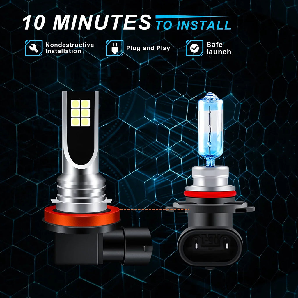BMZONCC 9005 H11 LED Headlight H11 Fog Light Bulbs Combo for  4Runner 2010-2014 2015 2016 2017 2018 2019 2020