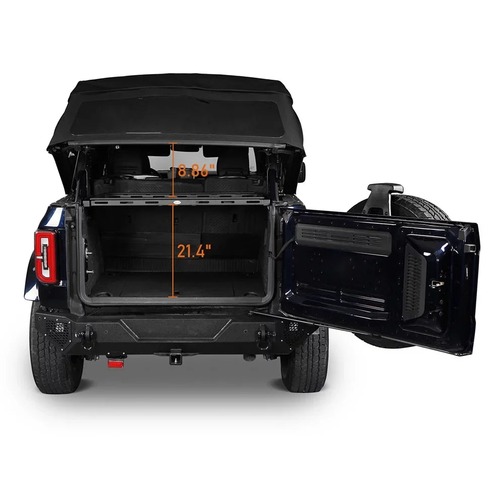 Hooke Road Rear Cargo Basket Rack Luggage Box Fit  Bronco 2021-2023 4-Door Black