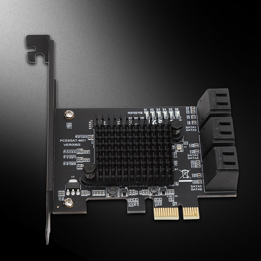 Jadeshay Card USB, 6-Port SATA 3.0 PCI Expansion Card Riser Card appropriate,3G 1.5G HDD