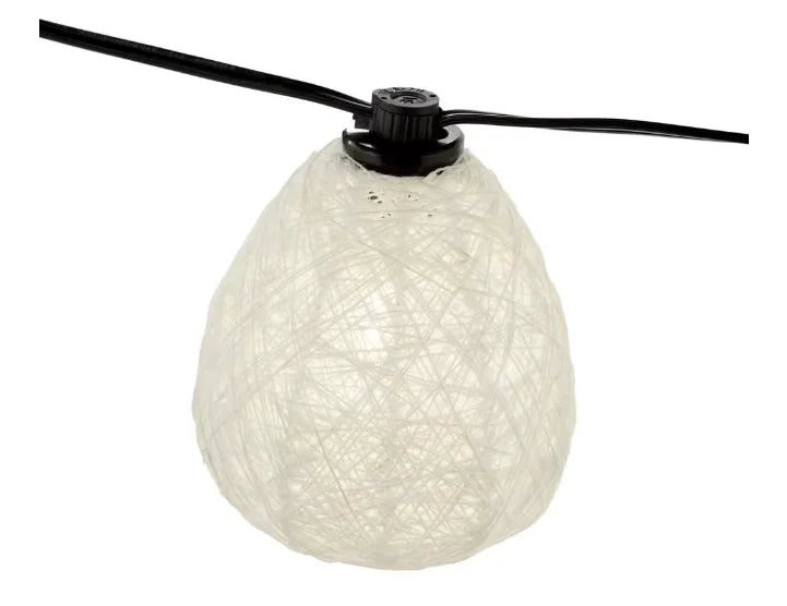 Plug-In Mini Bulb LED Natural Fiber String Light (10-Heads). Hampton Bay Outdoor/Indoor 11 ft