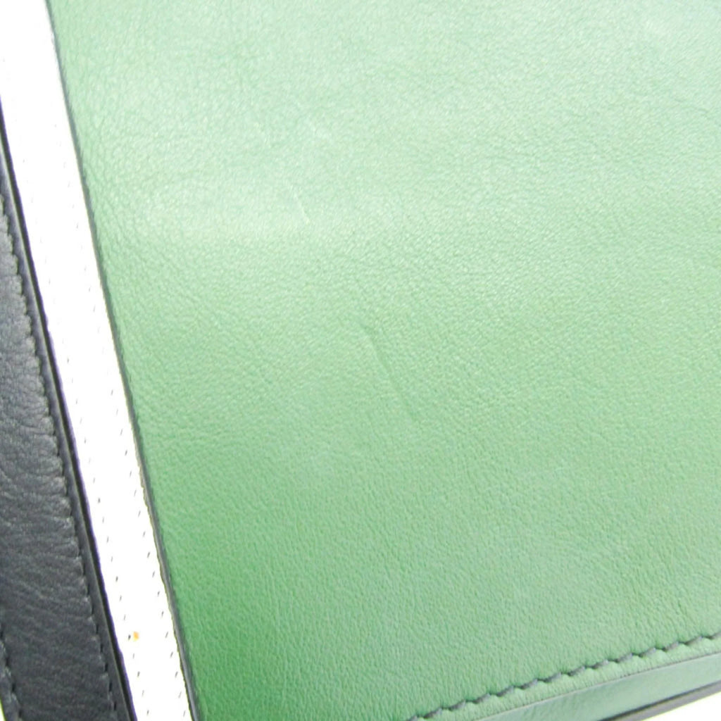 Pre-Owned Emilio Pucci Logo Mark 61BC15 Women,Men Leather Shoulder Bag Black,Green,White (Good)