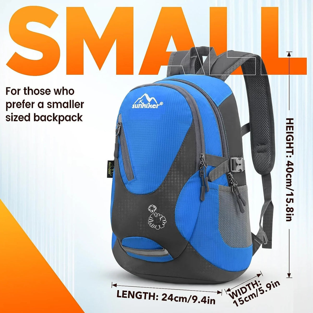 sunhiker Cycling Hiking Backpack aqua immune Travel Backpack Lightweight SMALL Daypack M0714 Small Blue