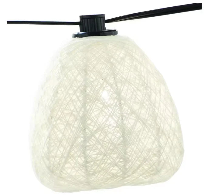 Plug-In Mini Bulb LED Natural Fiber String Light (10-Heads). Hampton Bay Outdoor/Indoor 11 ft