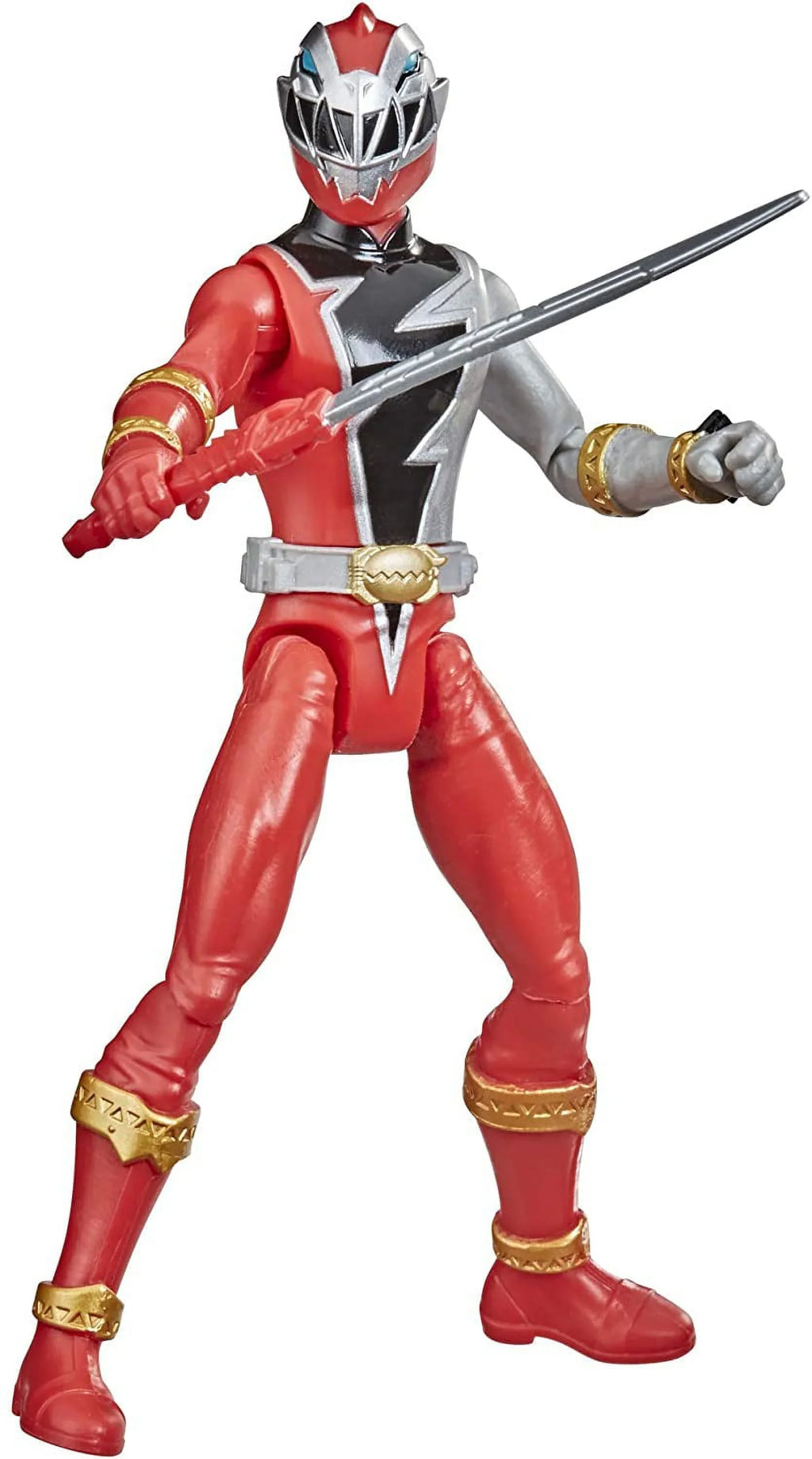 Power Rangers Dino Fury Red Ranger 6-Inch Action Figure Toy Inspired by TV Show with Dino Fury Key and Dino-Themed Accessory for Ages 4 and Up