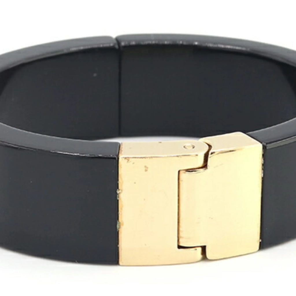 Pre-Owned Miu Miu Miu Bangle Bracelet 5IB448 Black White Plex Metal Women's MIUMIU (Good)