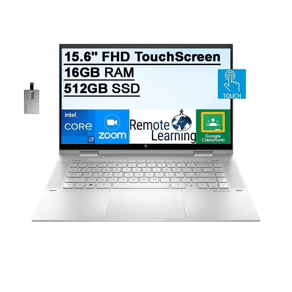2021 Envy 2-in-1 15.6" FHD Touchscreen Laptop Computer, 11th Gen  Core i7-1195G7, 16GB RAM, 512GB PCIe SSD, Backlit Keyboard,  Iris Xe Graphics, HD Webcam, Win 11, Silver, 32GB USB Card